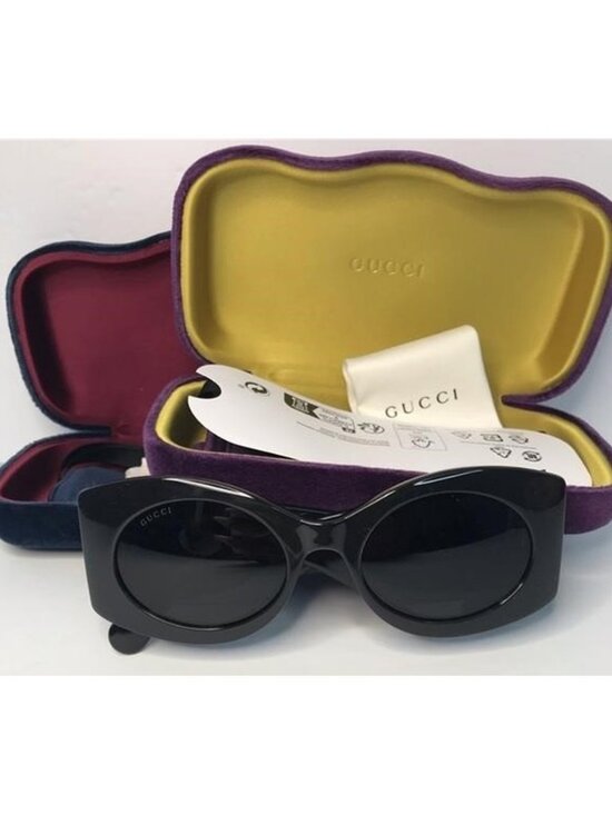 New Authentic Gucci Grey Oval Ladies Sunglasses GG0810S 001 main image 5